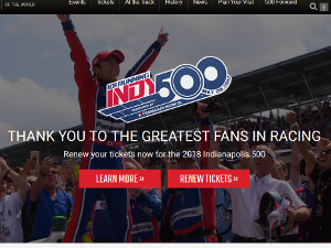 Indianapolis Motor Speedway 公式サイト・トップページＳＳ画像