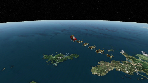 ニュージーランド上空の姿（NORAD Tracks Santa）
