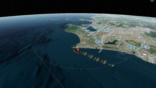 硫黄島から札幌へ向かうところ（NORAD Tracks Santa）